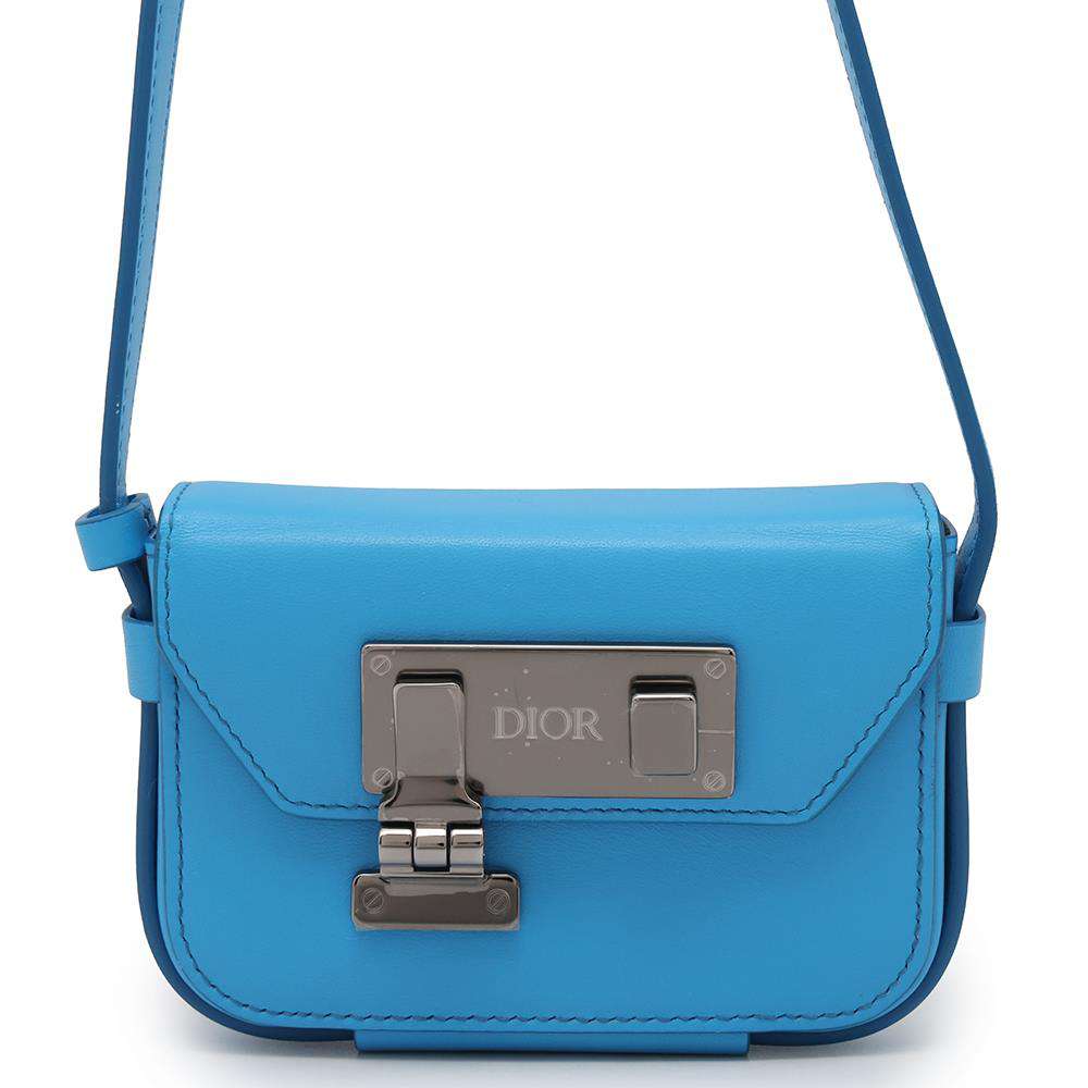 Dior Dior Padlock Nano Pouch Blue Leather