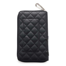 Load image into Gallery viewer, CHANEL Cambon Line Zip Around Long Wallet Black/PinkA50078 Calf Leather/Patent Leather
