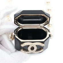 Load image into Gallery viewer, CHANEL Faux Pearl  AirPodsCase BlackAB6425 Metal Faux Pearl  Rhinestone
