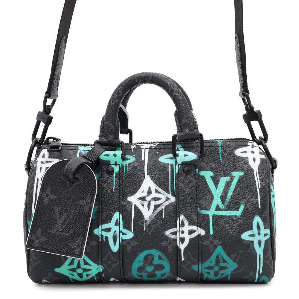 LOUIS VUITTON Keepall Bandouliere NoirM21399 Monogram Eclipse Graffiti Size 25