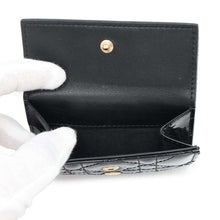 将图像加载到图库查看器中，Dior Cannage Lady Dior Lotus Wallet BlackS0181OVRB Patent Calf Leather
