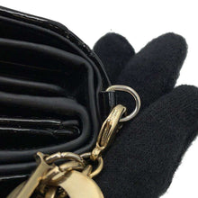 将图像加载到图库查看器中，Dior Cannage Lady Dior Lotus Wallet BlackS0181OVRB Patent Calf Leather
