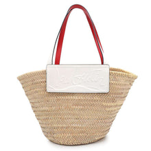 将图像加载到图库查看器中，Christian Louboutin Rubishore White/Natural1215220 Raffia Leather
