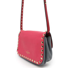 将图像加载到图库查看器中，Valentino Garavani Studded Shoulder Bag Gray/Red/Green/Pink Leather
