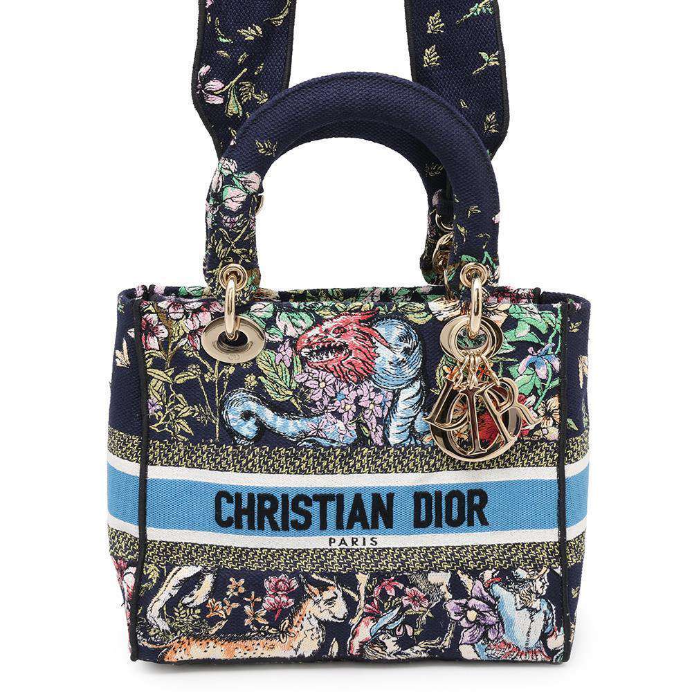 Dior Lady Delight 2wayHandbag Navy/Multicolor Canvas