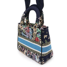 Load image into Gallery viewer, Dior Lady Delight 2wayHandbag Navy/Multicolor Canvas
