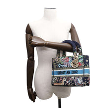 Load image into Gallery viewer, Dior Lady Delight 2wayHandbag Navy/Multicolor Canvas
