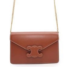 Load image into Gallery viewer, CELINE Triomphe ChainShoulder Brown10L043DPV Leather
