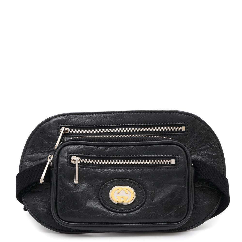 GUCCI Crossbody Bag Black575857 Leather