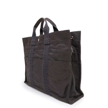 将图像加载到图库查看器中，HERMES Her Line Tote Gray Canvas Size MM
