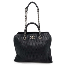 Load image into Gallery viewer, CHANEL French Viera Punching Chain Shoulder Black Leather
