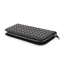 将图像加载到图库查看器中，SAINT LAURENT PARIS Studded Zip Around Long Wallet Black368953 Leather
