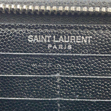 将图像加载到图库查看器中，SAINT LAURENT PARIS Studded Zip Around Long Wallet Black368953 Leather
