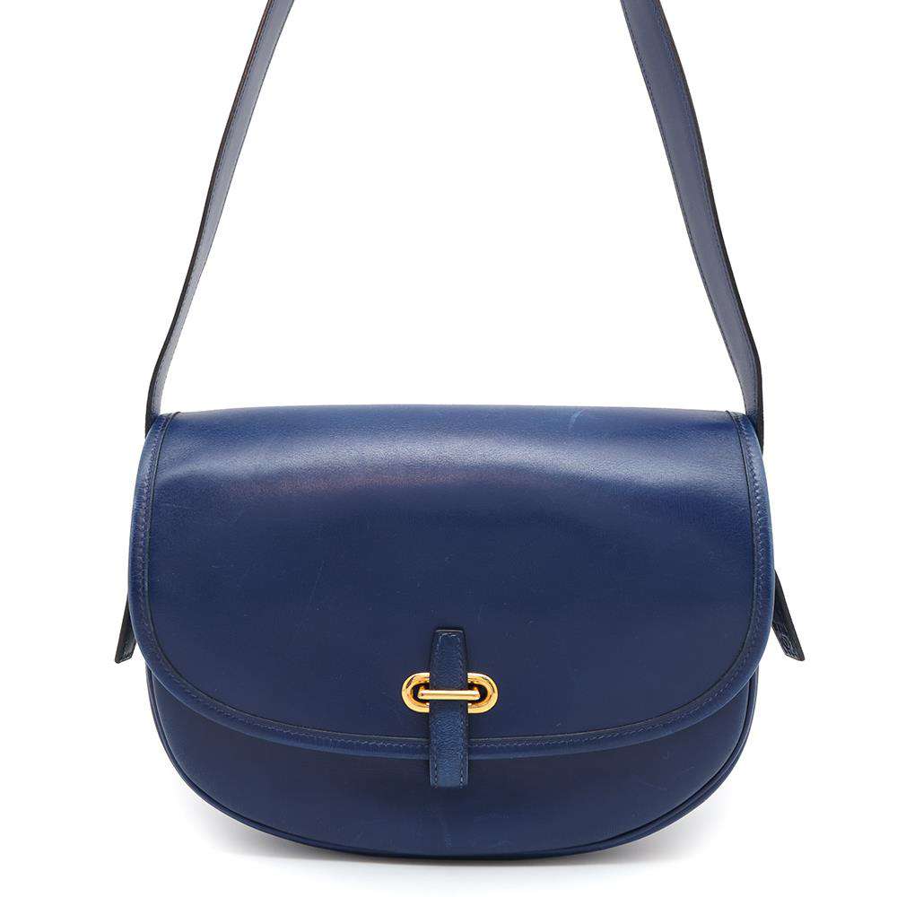 HERMES Balle de Golf Blue Leather