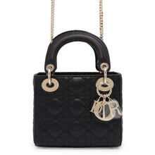 将图像加载到图库查看器中，Dior Lady Dior BlackM0505ONGE_M900 Lambskin Size Mini
