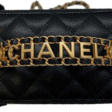 Load image into Gallery viewer, CHANEL Chain logo handle vanity bag Black Caviar Leather
