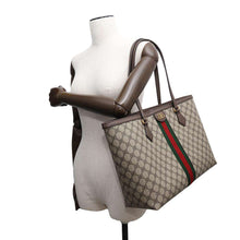 将图像加载到图库查看器中，GUCCI Gucci Collaboration The Hacker Project Tote Bag Beige/Brown680125 PVC Leather Size Medium
