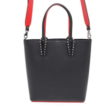 将图像加载到图库查看器中，Christian Louboutin CABATA N/S 2wayShoulder Bag Tote Bag Black/Red3205221 Calf Leather
