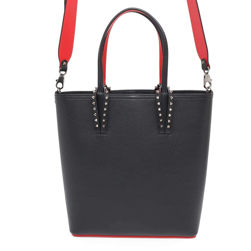 Christian Louboutin CABATA N/S 2wayShoulder Bag Tote Bag Black/Red3205221 Calf Leather