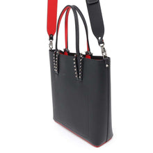 将图像加载到图库查看器中，Christian Louboutin CABATA N/S 2wayShoulder Bag Tote Bag Black/Red3205221 Calf Leather
