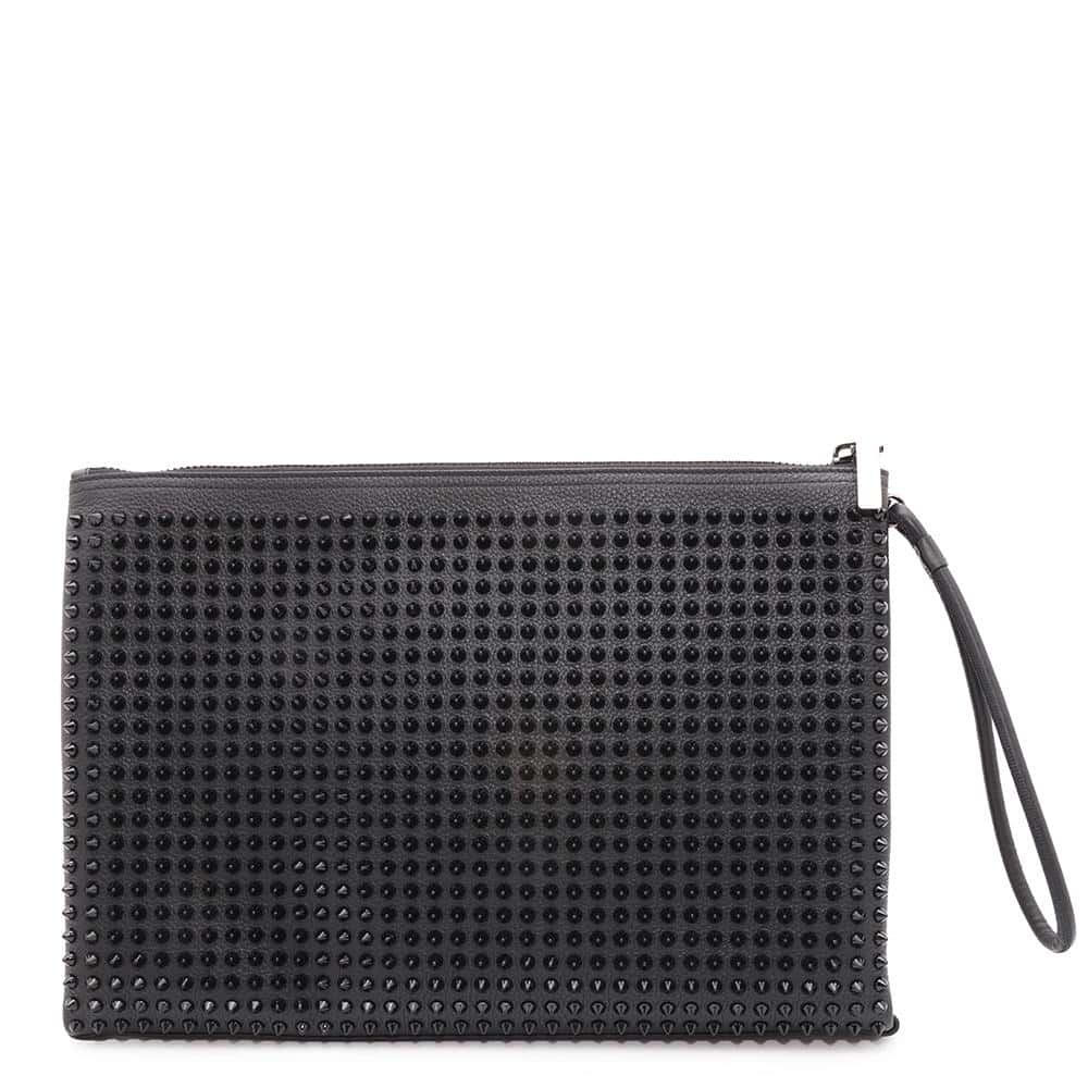 Christian Louboutin KALOUPOUCH Spike Studded Clutch Black1195035 Leather Studded