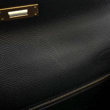 将图像加载到图库查看器中，HERMES Kelly Sellier Black Epsom Size 28
