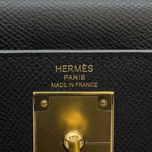 将图像加载到图库查看器中，HERMES Kelly Sellier Black Epsom Size 28
