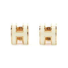 将图像加载到图库查看器中，HERMES Pop Ash Earrings White Metal Lacquer
