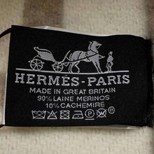 将图像加载到图库查看器中，HERMES Plaid Avalon III Blanket Coco/Camomile Wool 90% Cashmere10% Size ST
