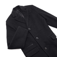 将图像加载到图库查看器中，HERMES Long Coat Size Chronomat 44 Black Cashmere Leather
