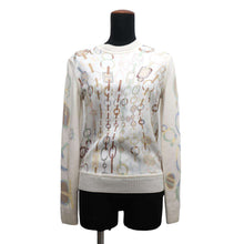 Load image into Gallery viewer, HERMES Chaine d&#39;Ancre twill laine sweater Size 34 White/Multicolor Silk100% Cashmere100%
