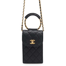 Load image into Gallery viewer, CHANEL Matelasse phone case BlackAP1262 Caviar Leather
