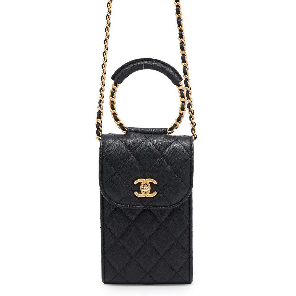 CHANEL Matelasse phone case BlackAP1262 Caviar Leather