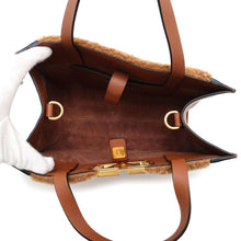 将图像加载到图库查看器中，Valentino Garavani V logo 2wayHandbag Brown Mouton Leather
