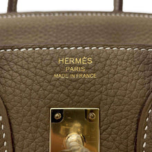 将图像加载到图库查看器中，HERMES Birkin Verso Etoupe/Marron Fonce Togo Leather Size 25
