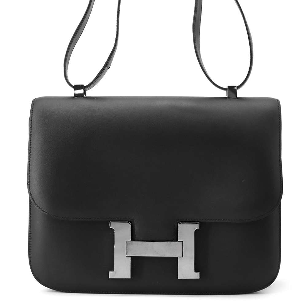 HERMES Constance Black Chamonix Leather Size 29