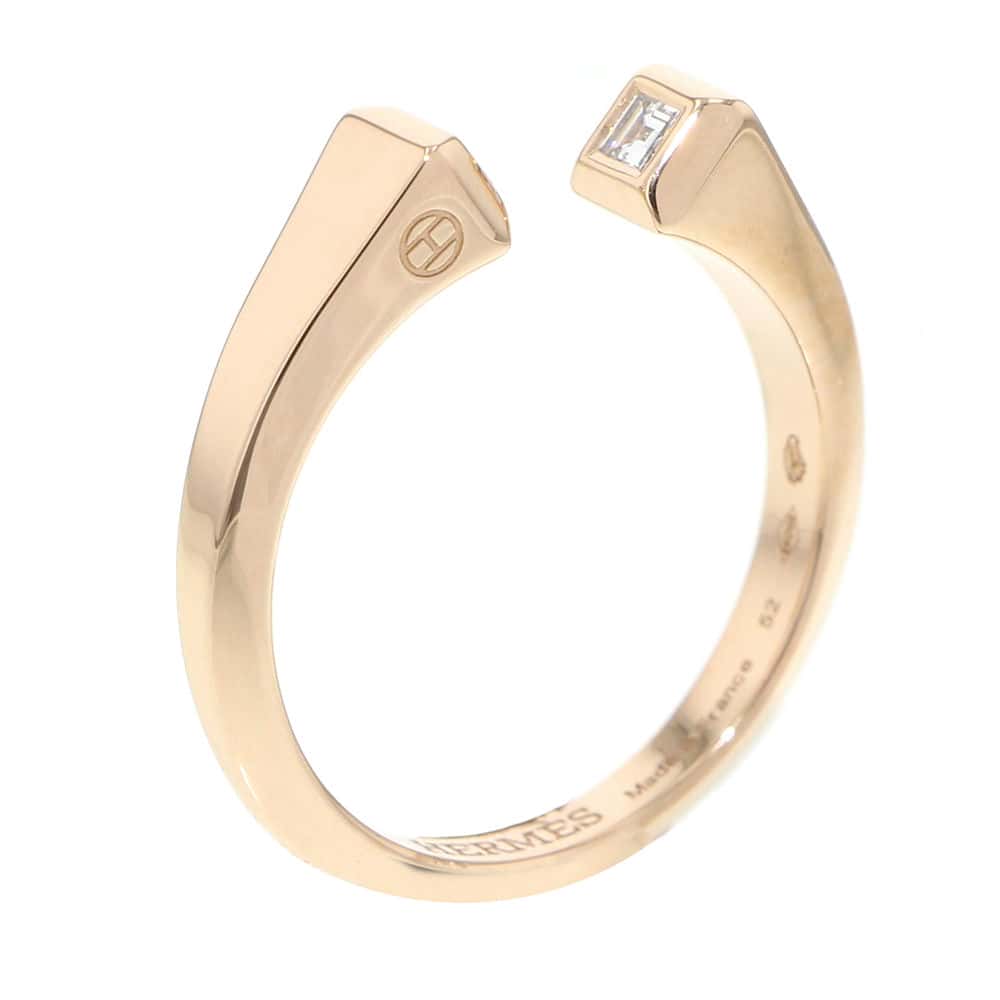 HERMES Clos de Forge Ring Size PM/52/#12 18K Pink Gold