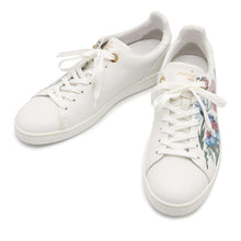 Load image into Gallery viewer, LOUIS VUITTON Frontrow Line Sneakers Flower White Leather Size 39
