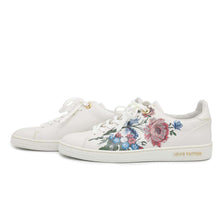 Load image into Gallery viewer, LOUIS VUITTON Frontrow Line Sneakers Flower White Leather Size 39
