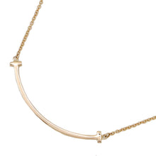 Load image into Gallery viewer, TIFFANY&amp;Co. T Smile Necklace Size Small60011679 18K Yellow Gold
