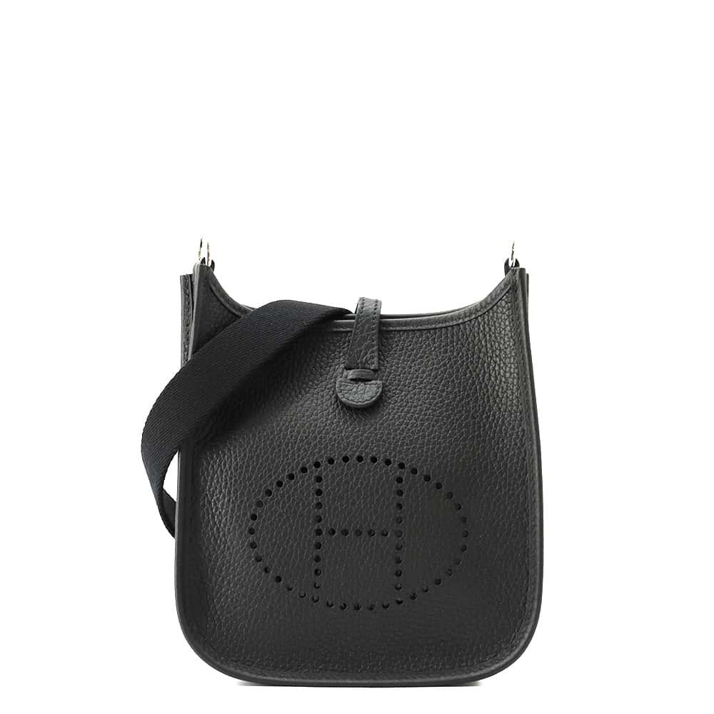 HERMES Evelyne Black Taurillon Clemence Size TPM