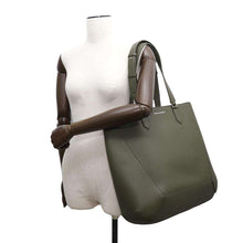 Load image into Gallery viewer, Alexander McQueen Alexander McQueen Edge Tote Bag Khaki7623421AAPO Leather Size Medium
