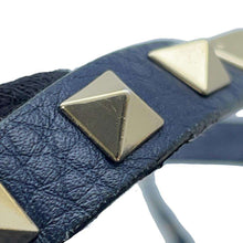 将图像加载到图库查看器中，Valentino Garavani RockStudded Shoulder Bag Navy Canvas Leather
