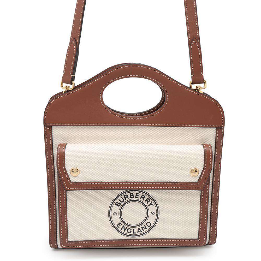 BURBERRY Mini Pocket 2WAY Shoulder Bag Beige/Brown8028062 Canvas Leather