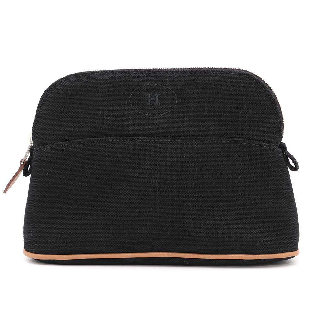 HERMES BolidePouch Mini Black Canvas Size W7.9