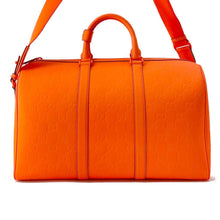 将图像加载到图库查看器中，GUCCI GG rubber effect Duffle Bag Bright Orange771235 GG Rubber Effect Size Medium
