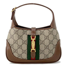 将图像加载到图库查看器中，GUCCI GG Supreme Jackie1961 Mini Hobo Bag Beige/Brown637092 PVC Leather
