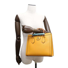 将图像加载到图库查看器中，GUCCI Diana Bamboo 2way Shoulder Bag Yellow702721 Leather Bamboo Size Small
