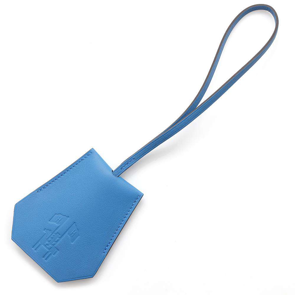 HERMES Clochette Key Ring Yearly Gift Blue Leather