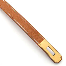 将图像加载到图库查看器中，HERMES Kelly belt Gold Epsom
